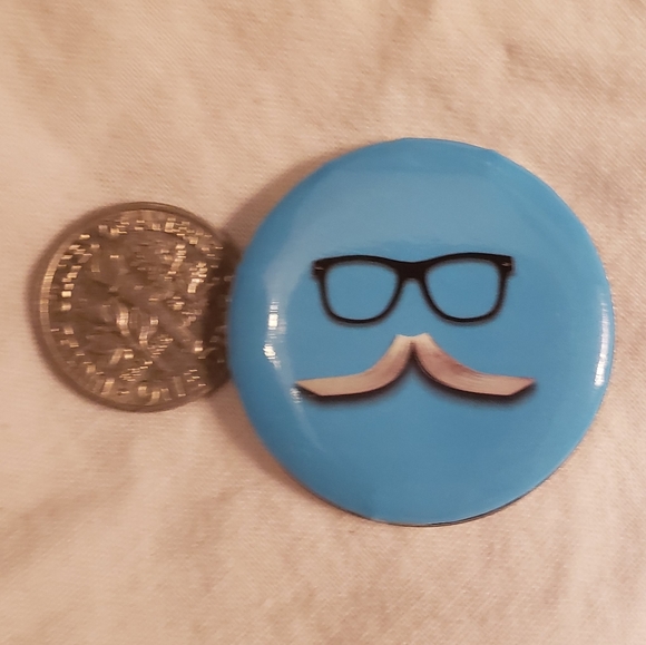 3/$20 pin sale! Book Moustache Pin - Picture 2 of 2